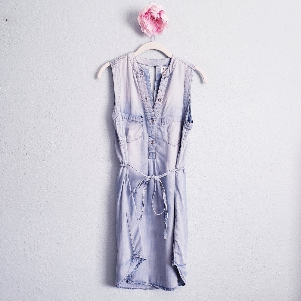 Anthropologie Holding Horses Chambray Denim Sleeveless Dress